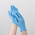 Перчатки нитриловые Malibri «Универсальные», размер L, 100 шт/уп, цвет голубой - Фото 3