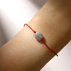 Браслет желаний «Аквамарин» на бордовой нити, длина регулируется - Фото 3