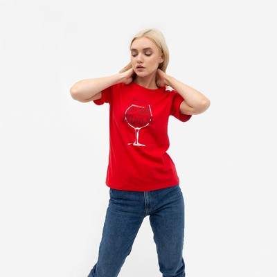 Футболка женская MIST «За вином», размер 40-42