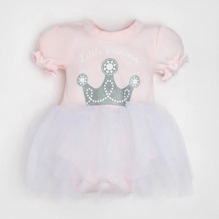 Боди с юбкой Крошка Я Princess, розовый,рост 62-68 см - Фото 1