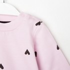 Комплект: джемпер и брюки Крошка Я «Сердечки», цвет розовый/серый, рост 80-86 см - Фото 4