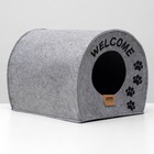 Домик для животных «Будка WELCOME», 33×33×45 см, войлок, серый - Фото 6