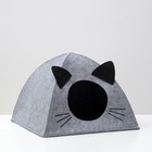 Домик для животных «Палатка ушастая», 38×28×38 см, войлок, серый - Фото 2