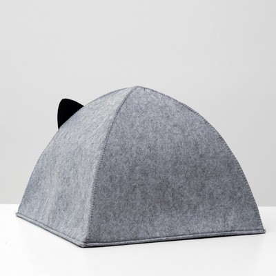 Домик для животных «Палатка ушастая», 38×28×38 см, войлок, серый