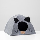 Домик для животных «Палатка ушастая», 38×28×38 см, войлок, серый - Фото 6