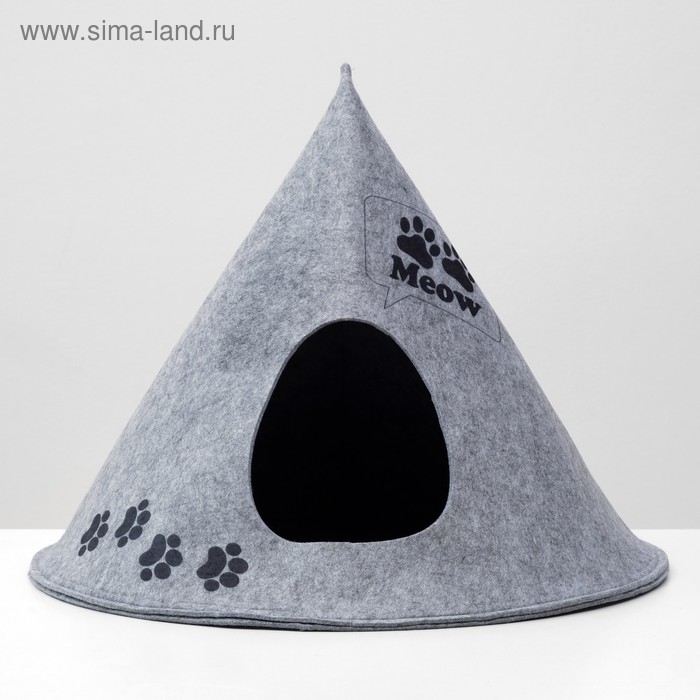 Домик для животных из войлока «Вигвам MEOW », 53×41×53 см - Фото 1