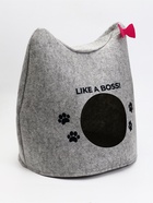 Домик для животных «Ушастик ONLY CATS», 46×46×43 см, войлок, серый  (артикул 5073943)  большой выбор товаров оптом и в розницу по низким ценам с доставкой