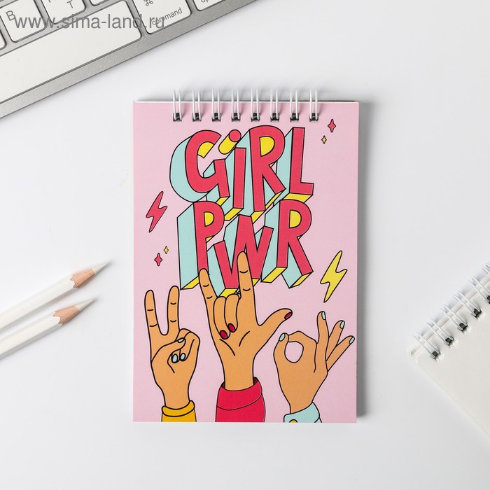 Блокнот Girl PWR, на гребне, А6, 40 листов - Фото 1