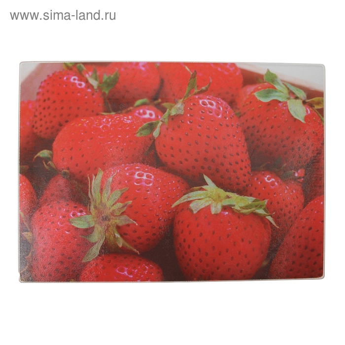 Доска разделочная стеклянная «Клубничка», 40×30 см - Фото 1