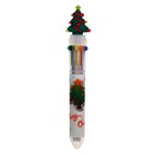Ручка шариковая, автоматическая "Новый год Санта", 10-ти цветная - Фото 1