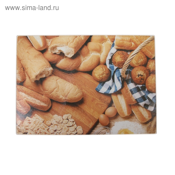 Доска разделочная стеклянная «Хлеб», 35×25 см - Фото 1
