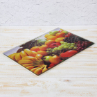 Доска разделочная стеклянная Доляна «Фруктовый салат», 30×20 см - Фото 3