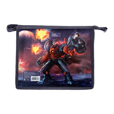 Папка для тетрадей А5, молния вокруг, пластиковая, Calligrata, «Робот»