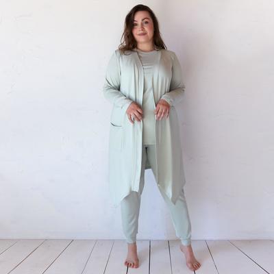 Халат домашний женский MINAKU: Mint & Chocolate, олива, размер 58