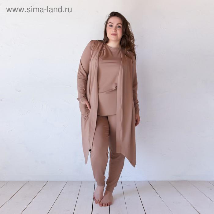Халат женский MINAKU: Mint & Chocolate цвет капучино, р-р 60 - Фото 1