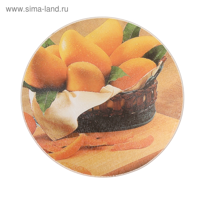 Доска разделочная стеклянная «Фруктовый натюрморт», d=20 см - Фото 1