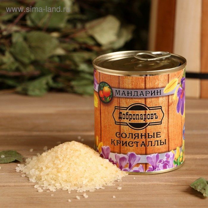 Соль для бани с ароматом мандарина в банке - Фото 1