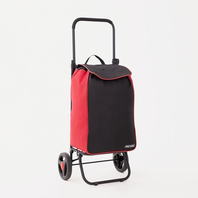 Сумка-тележка хозяйственная «Исток» на шнуре, 42×36×98 см, чёрная/красная