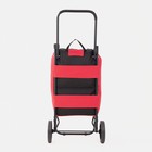 Сумка-тележка хозяйственная «Исток» на шнуре, 42×36×98 см, чёрная/красная - Фото 3