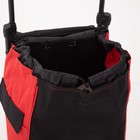 Сумка-тележка хозяйственная на шнуре, наружный карман, цвет чёрный/красный - фото 9411687