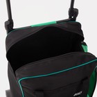 Сумка-тележка хозяйственная на молнии, 2 наружных кармана, цвет чёрный/зелёный - фото 21073458