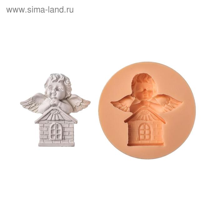 Молд силикон "Ангел на домике"4,5х4,5 см МИКС - Фото 1