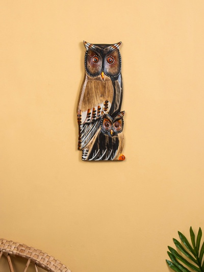 Панно "Пара сов" дерево 13,5х1,5х33 см