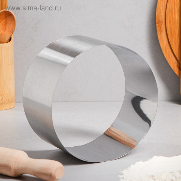 Форма для выпечки и выкладки «Круг», h=8,5 см, d=16 см, нержавеющая сталь - Фото 1