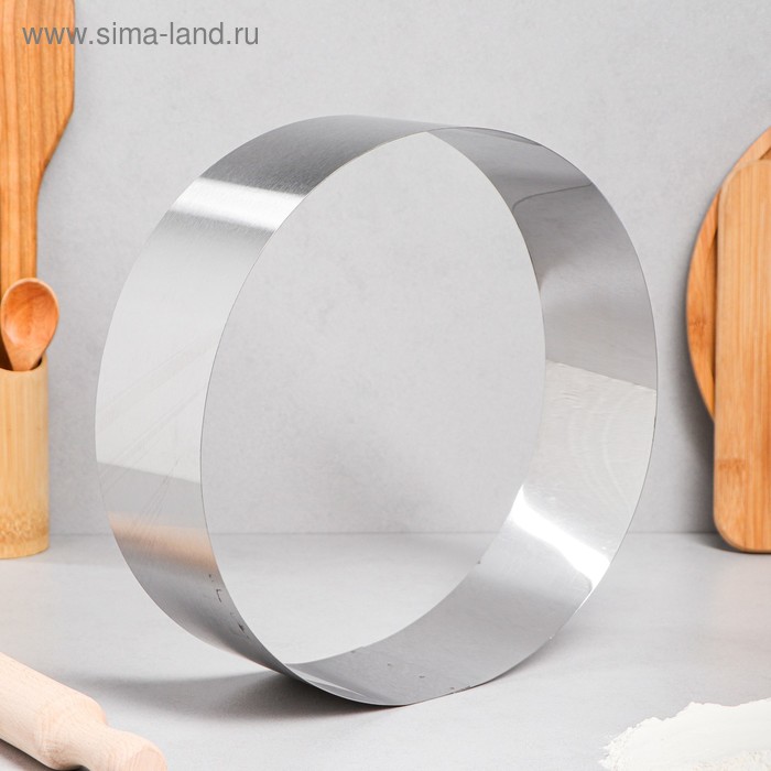 Форма для выпечки и выкладки TAS-PROM «Круг», h=8.5 см, d=28 см, нержавеющая сталь - Фото 1