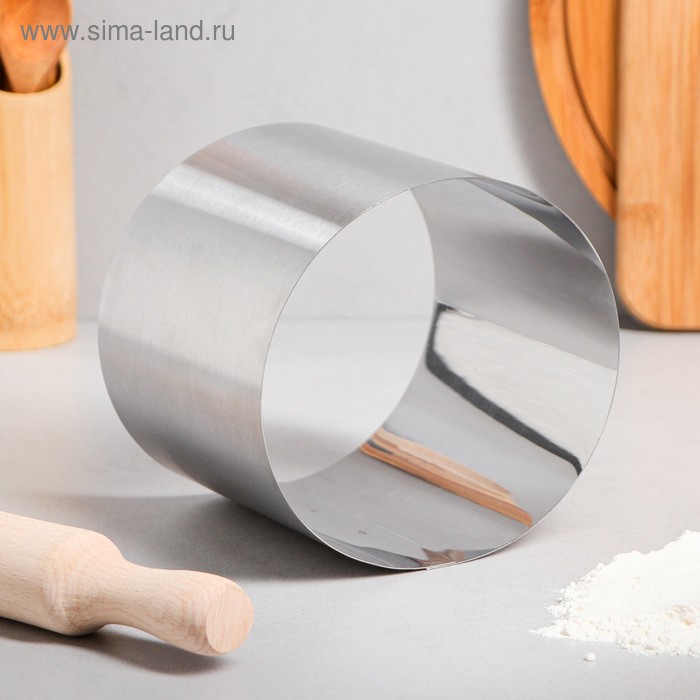 Форма для выпечки и выкладки «Круг», h=12 см, d=14 см, нержавеющая сталь - Фото 1