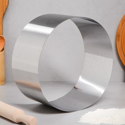 Форма для выпечки и выкладки TAS-PROM «Круг», h=12 см, d=26 см, нержавеющая сталь