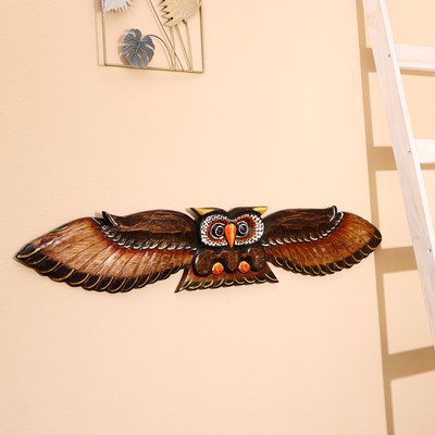 Панно «Парящая сова», 100×1.5×20 см, дерево