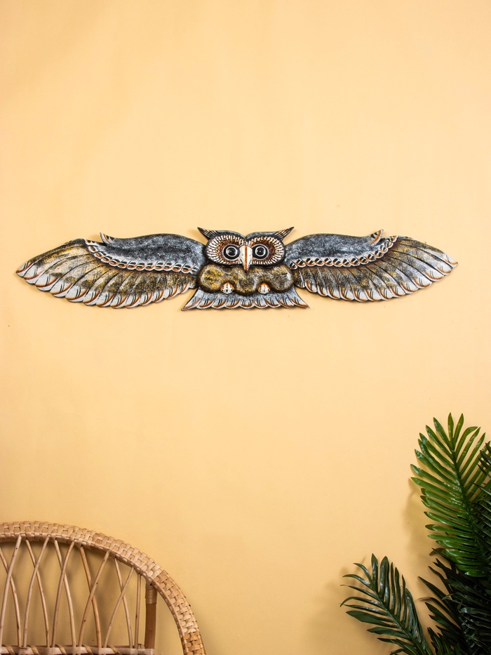 Панно "Парящая сова" дерево 100х1,5х20 см - Фото 1