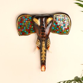Сувенир интерьерный "Голова слона" дерево 30х4х30 см