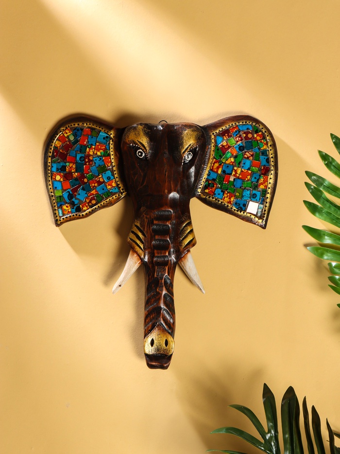 Сувенир интерьерный «Голова слона», 30×4×30 см, дерево - Фото 1