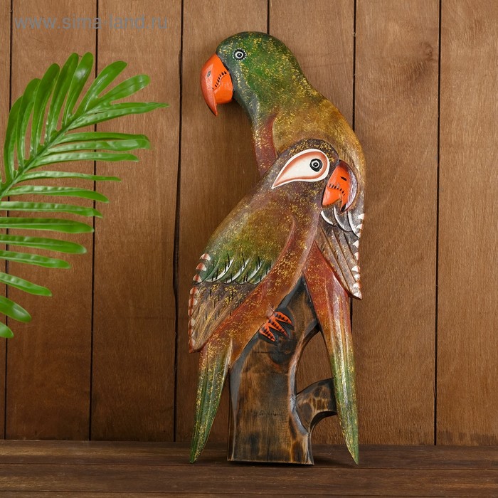 Панно «Попугайчики», 20×2×50 см, дерево - Фото 1