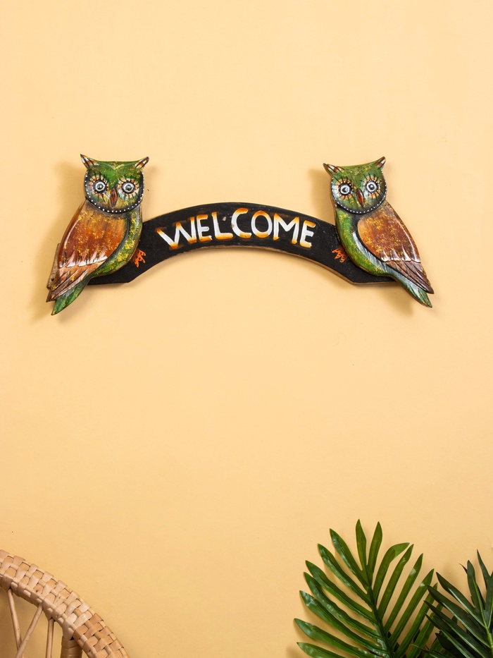 Панно «Совушки welcome», 50×4×20 см, дерево - Фото 1