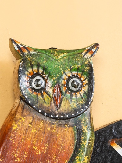 Панно «Совушки welcome», 50×4×20 см, дерево