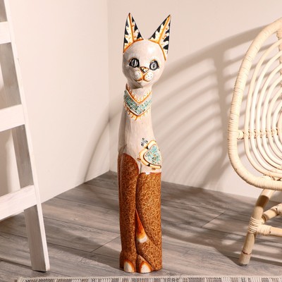 Сувенир «Кошка в ошейнике с сердечком», 80 см, дерево