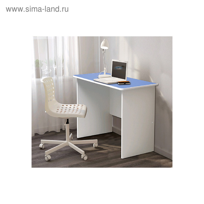 Стол компьютерный №8, 1000х600х770 мм, лдсп, цвет белый / синий - Фото 1