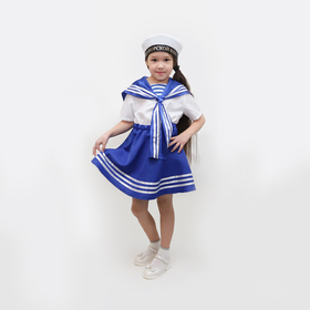 Карнавальный костюм «Морячка», платье, бескозырка, р. 34, рост 134 см