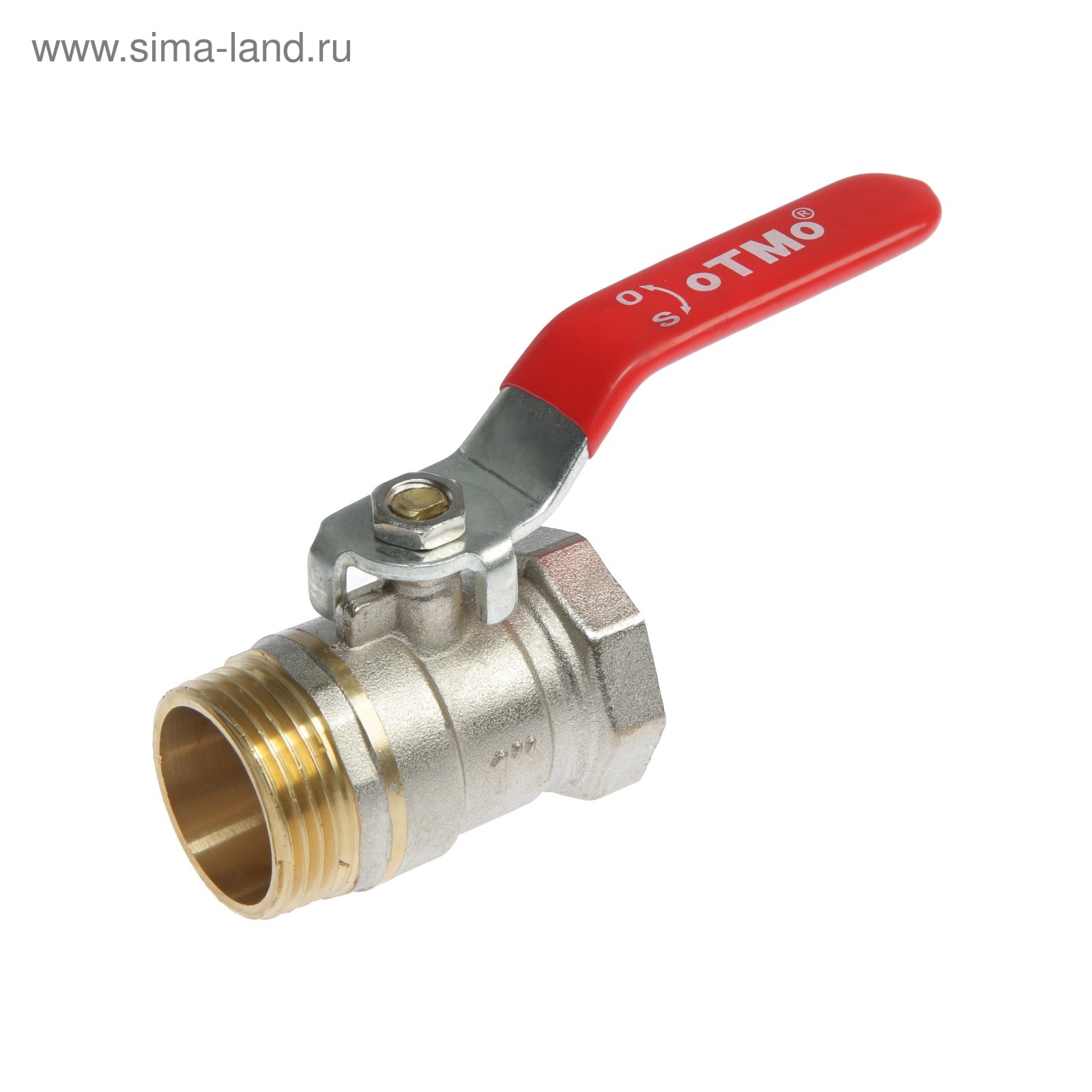 Кран шаровой OTMO, внутренняя/наружная резьба 1", ручка, никелированная ...