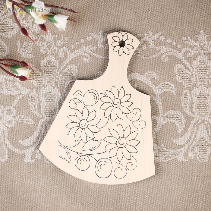 Сувенир «Доска разделочная», дерево 17,5×13,5 см, с контуром - Фото 1