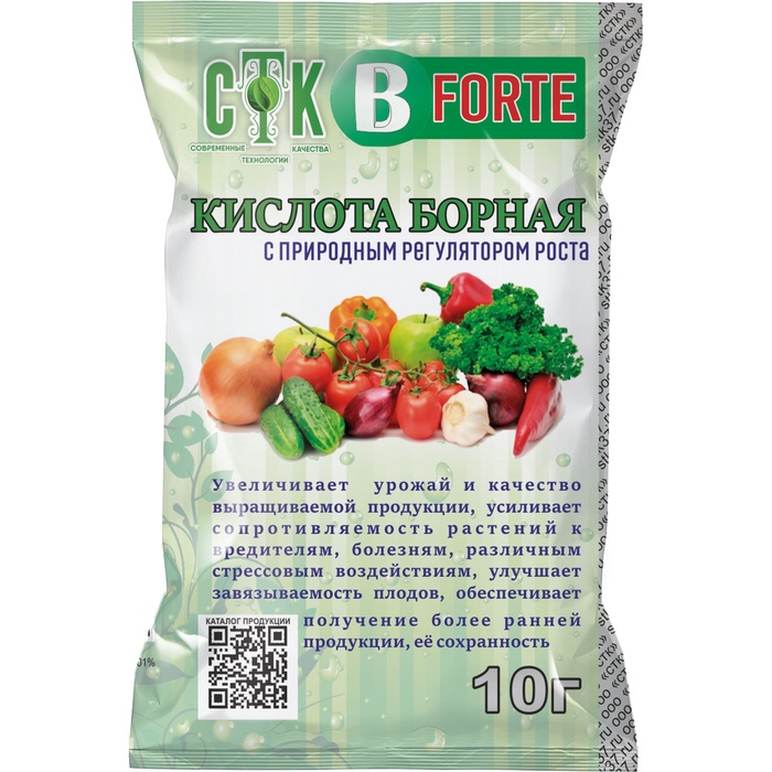 Борная кислота FORTE с природным стимулятором роста, СТК, 10 г - Фото 1