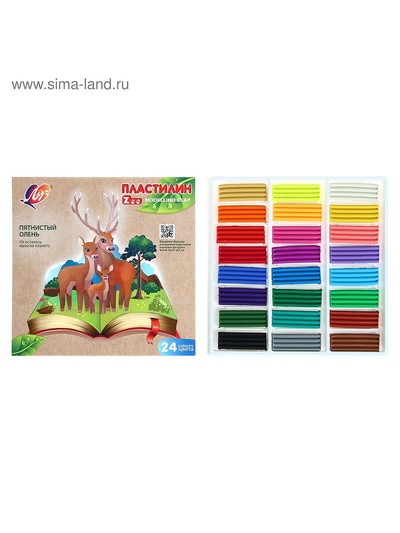 Пластилин «Луч. ZOO», 24 цвета, 360 г