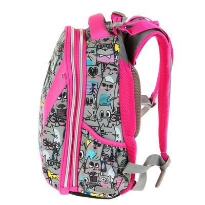 Рюкзак каркасный, deVENTE Sharp, 37 х 30 х 18 см, Cat Princess, серый/розовый