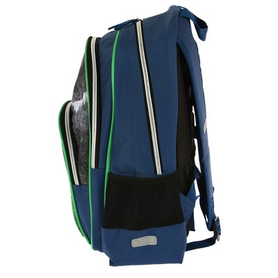 Рюкзак школьный эргономичная спинка deVENTE Basic, 38 х 32 х 18 см, Football Team, синий