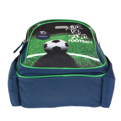 Рюкзак школьный эргономичная спинка deVENTE Basic, 38 х 32 х 18 см, Football Team, синий