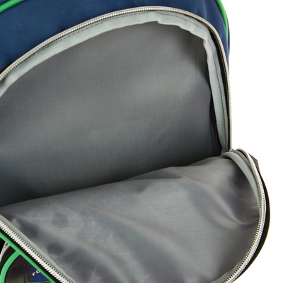 Рюкзак школьный эргономичная спинка deVENTE Basic, 38 х 32 х 18 см, Football Team, синий