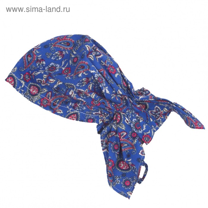 Бандана текстильная, цвет синий/принт, размер 20х30 - Фото 1